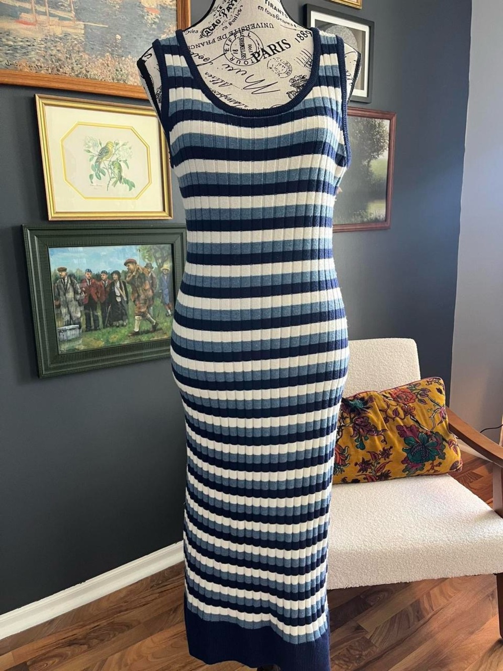 Bagatelle Ribbed Knit Dress With Stripes